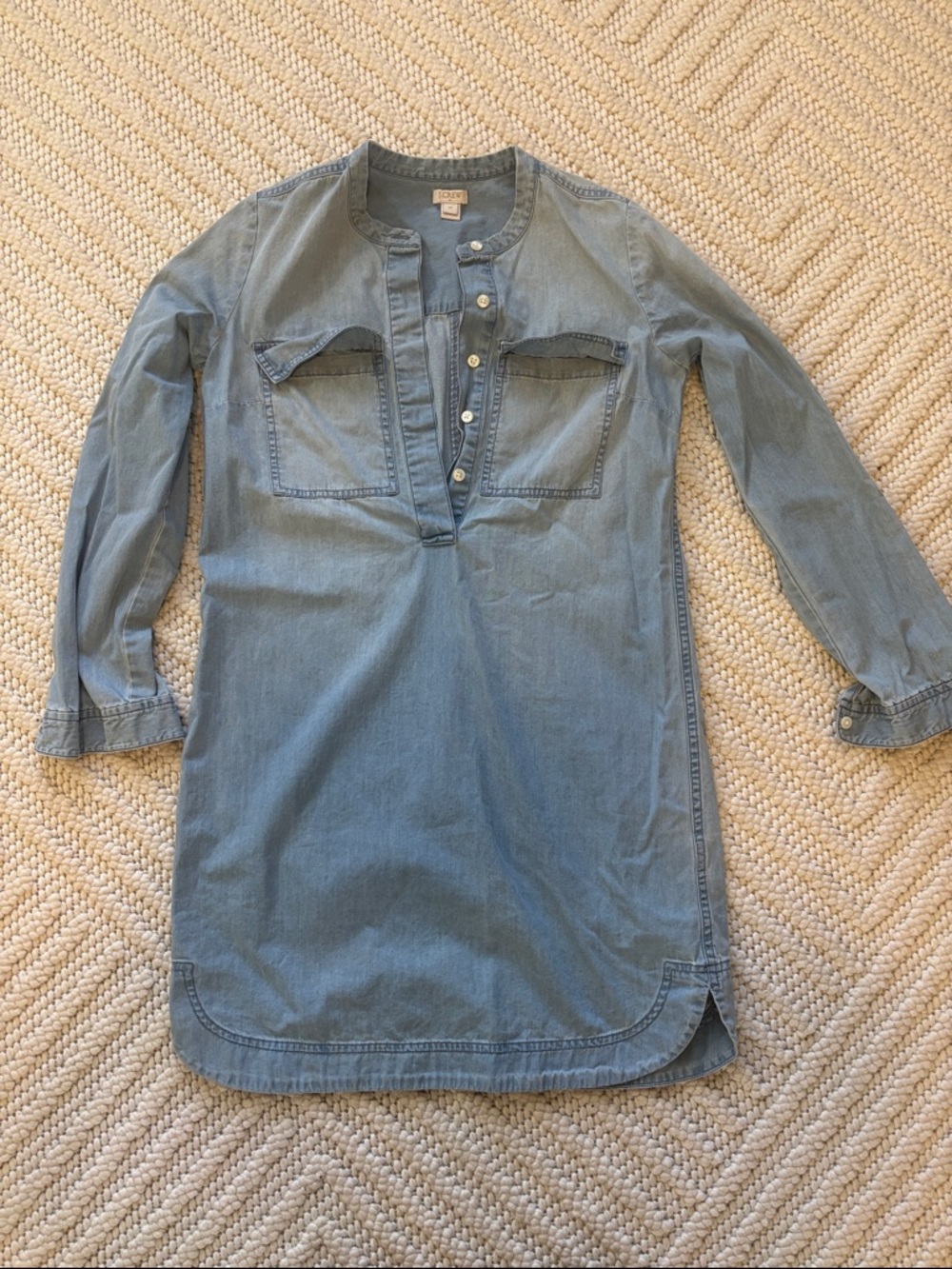 J Crew Lightweight Chambray Shirtdress Denim Dress